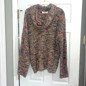 Arula /A Beautiful Soul; Size B; cowl neck sweater, multi colored. Worn once!